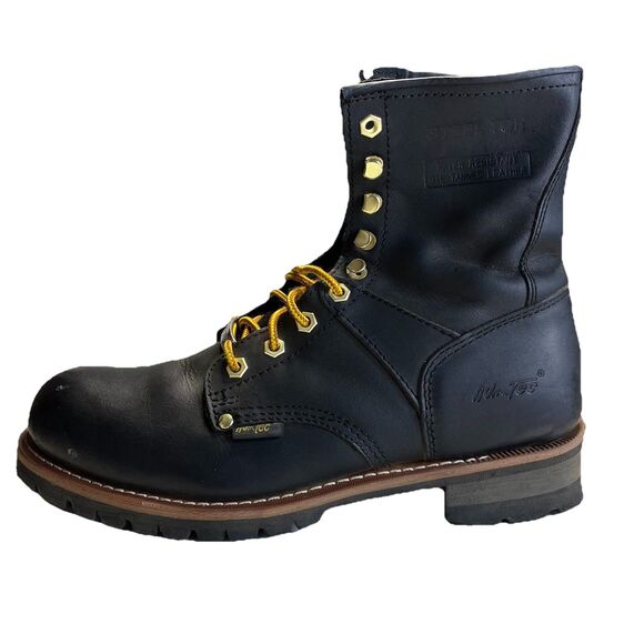 AdTech Men Black Leather Work Boots Stock No 1428 Steel Toe Size 13M Industrial main image 12